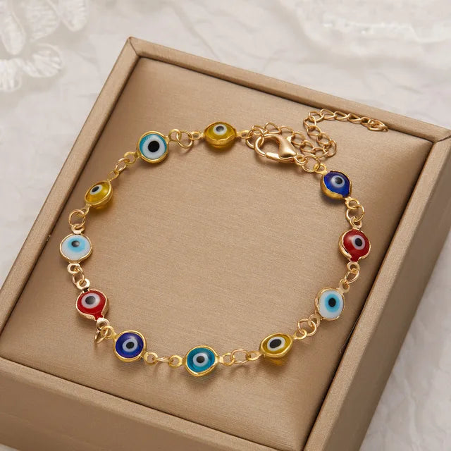 Turkish Eye Evil Eye Bead Bracelet Adjustable Bangle Women Bracelet