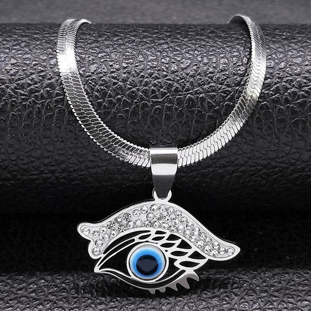 Evil Eye Choker Necklace Crystal Style Silver Gold Plated Jewelry Necklace