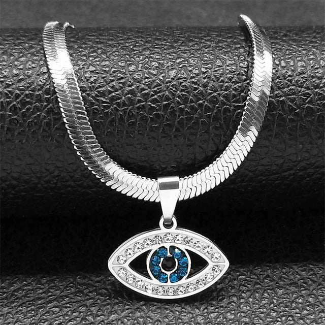 Evil Eye Choker Necklace Crystal Style Silver Gold Plated Jewelry Necklace