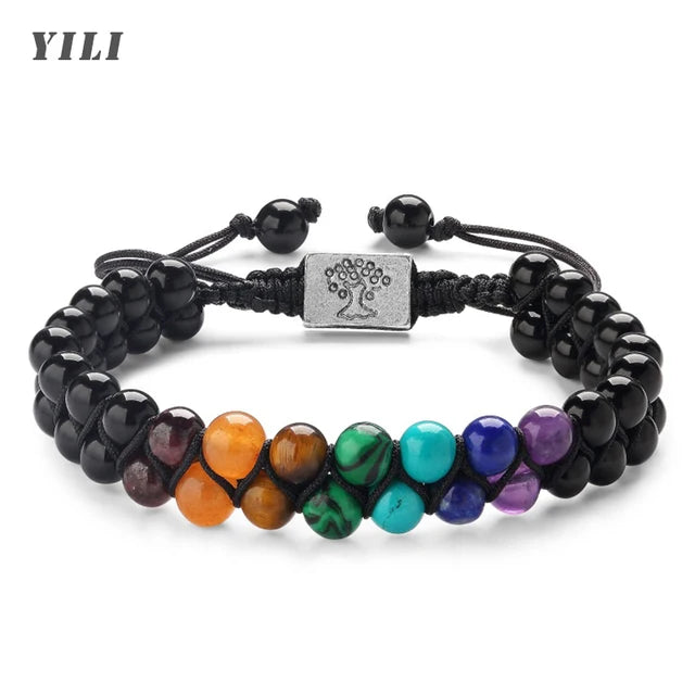 7 Chakra Crystal Beads Bracelet Natural Stone Tree of Life Chakra Stone Bracelet