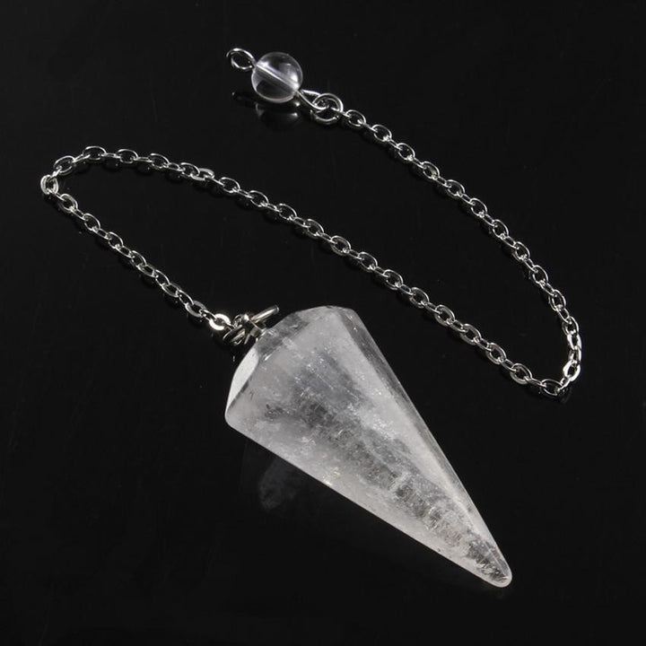 Natural Rock Crystal Stone Pyramid Jewelry Energy Crystalized Rock