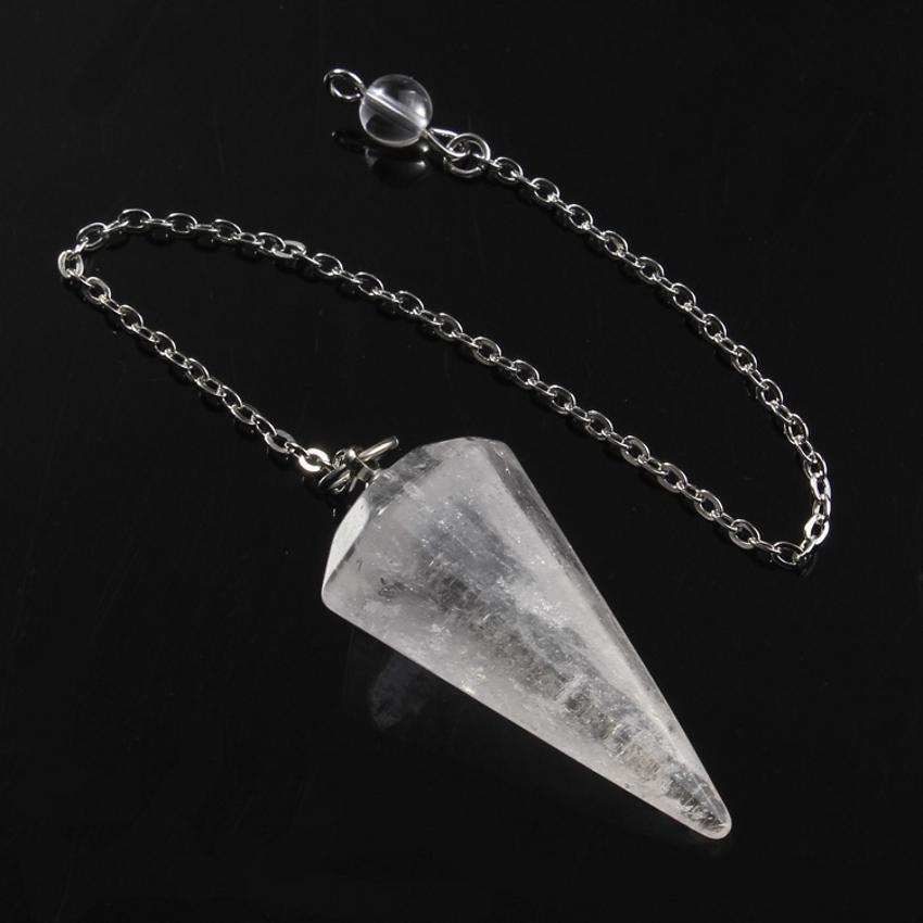 Natural Rock Crystal Stone Pyramid Jewelry Energy Crystalized Rock