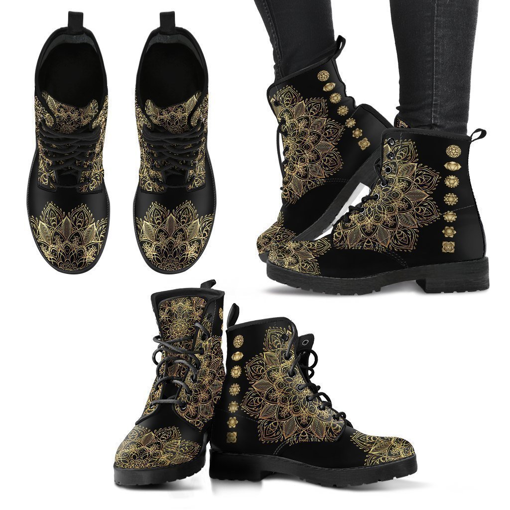 Gold Chakra Leather Boots
