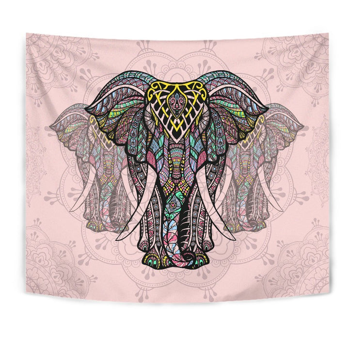 Colorful Elephant Mandala Tapestry