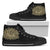 Golden Lotus Handcrafted Black Sole High Top Shoes