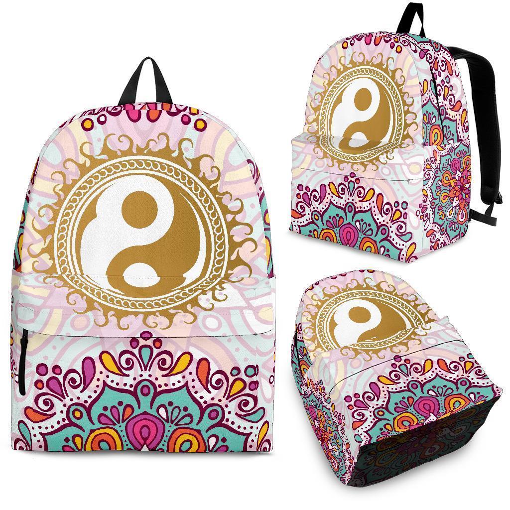 Colorful Mandala Yin Yang Backpack