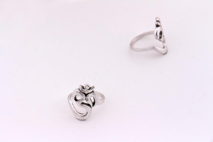 Om Ring Silver Jewelry Buddhist Symbolic Style Ring Unisex