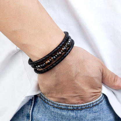 Layered Stone Wrap | Tiger Eye & Hematite