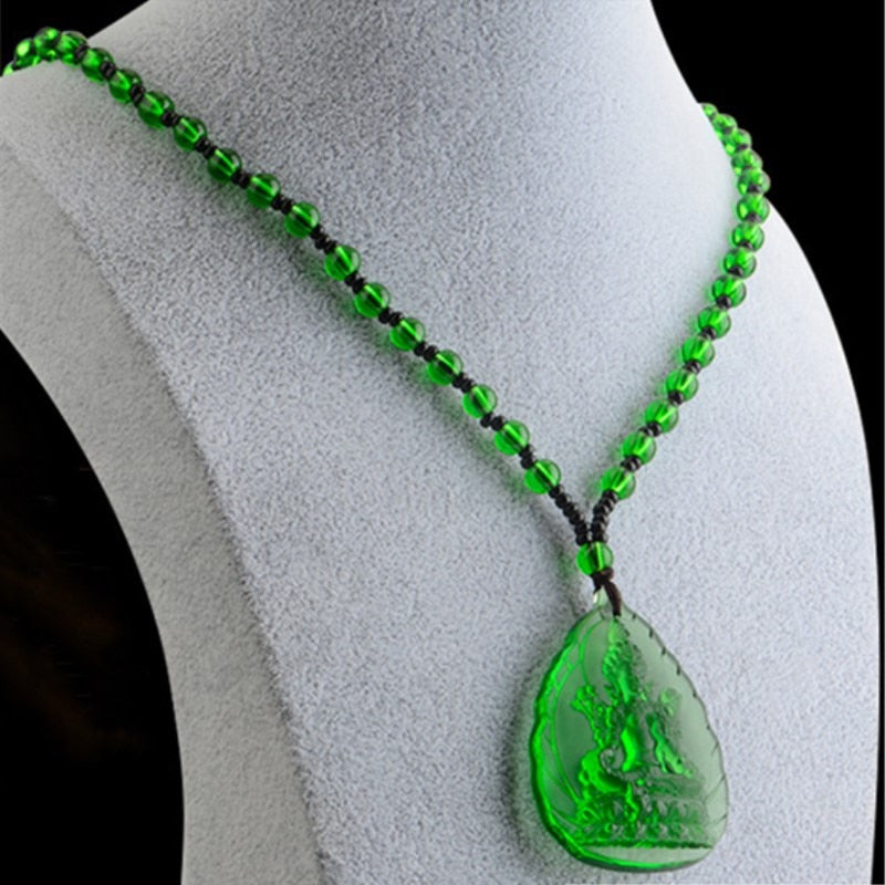 Buddha Glazed drop Necklace