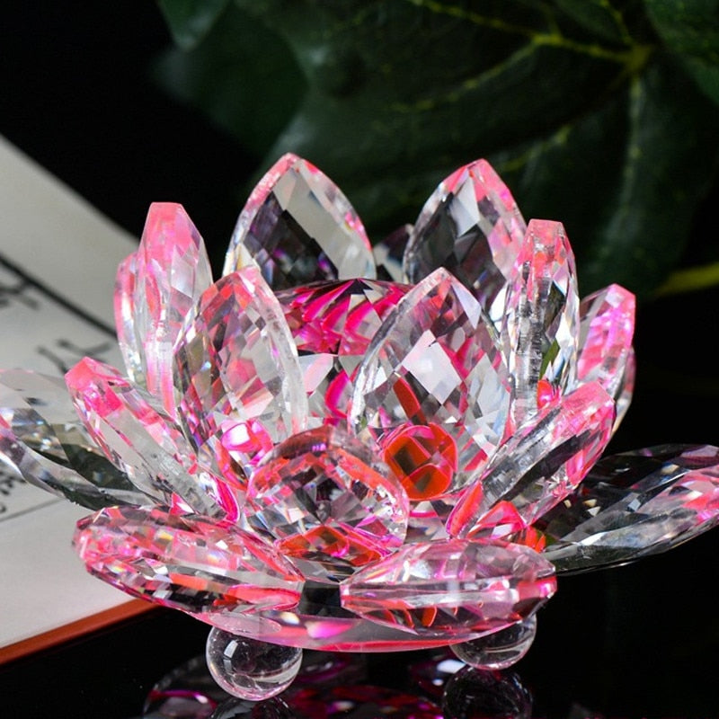 Lotus Flower Crafts Glass Ornaments