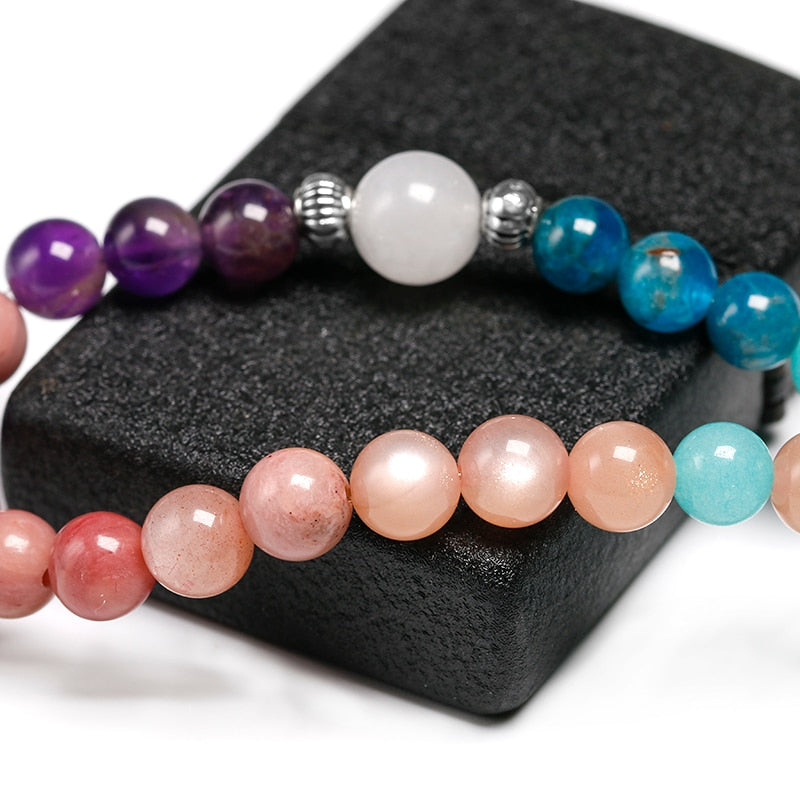 Apatite With Rhodochrosite Mala Beads Yoga Bracelet
