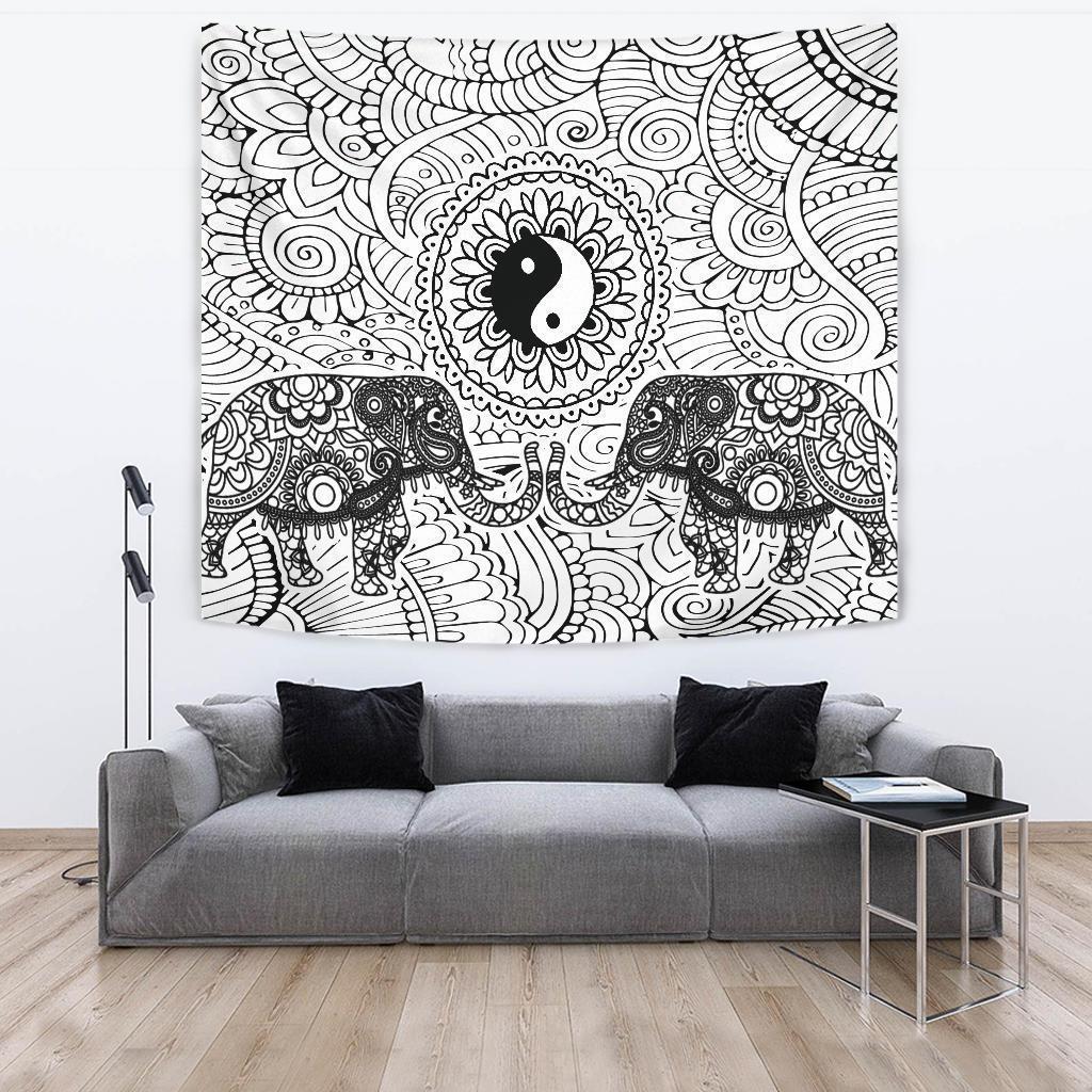 Mandala B&W Tapestry