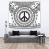 Wall Tapestry - White Black Peace and Mandala / Large 104