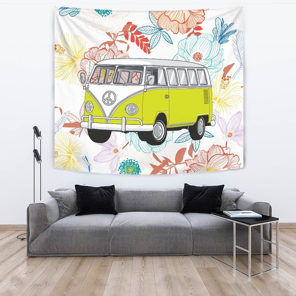 Flower Peace Bus Tapestry