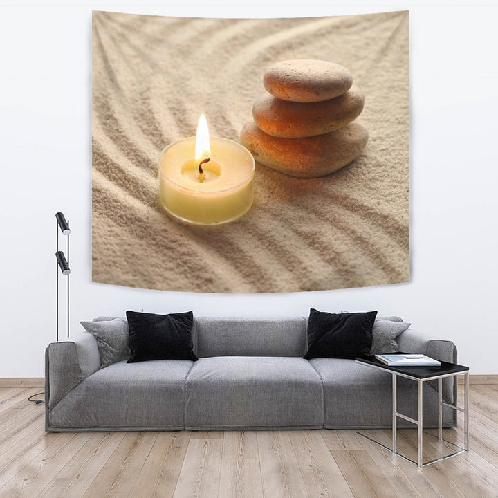 Candle and Stones Tapestry