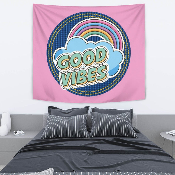 Good Vibes Rainbow Tapestry