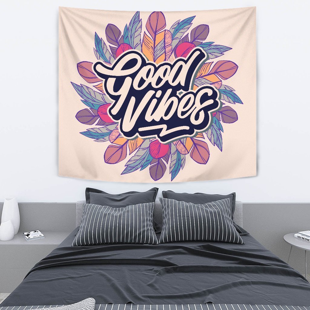 Leaves Good Vibes Tapestry