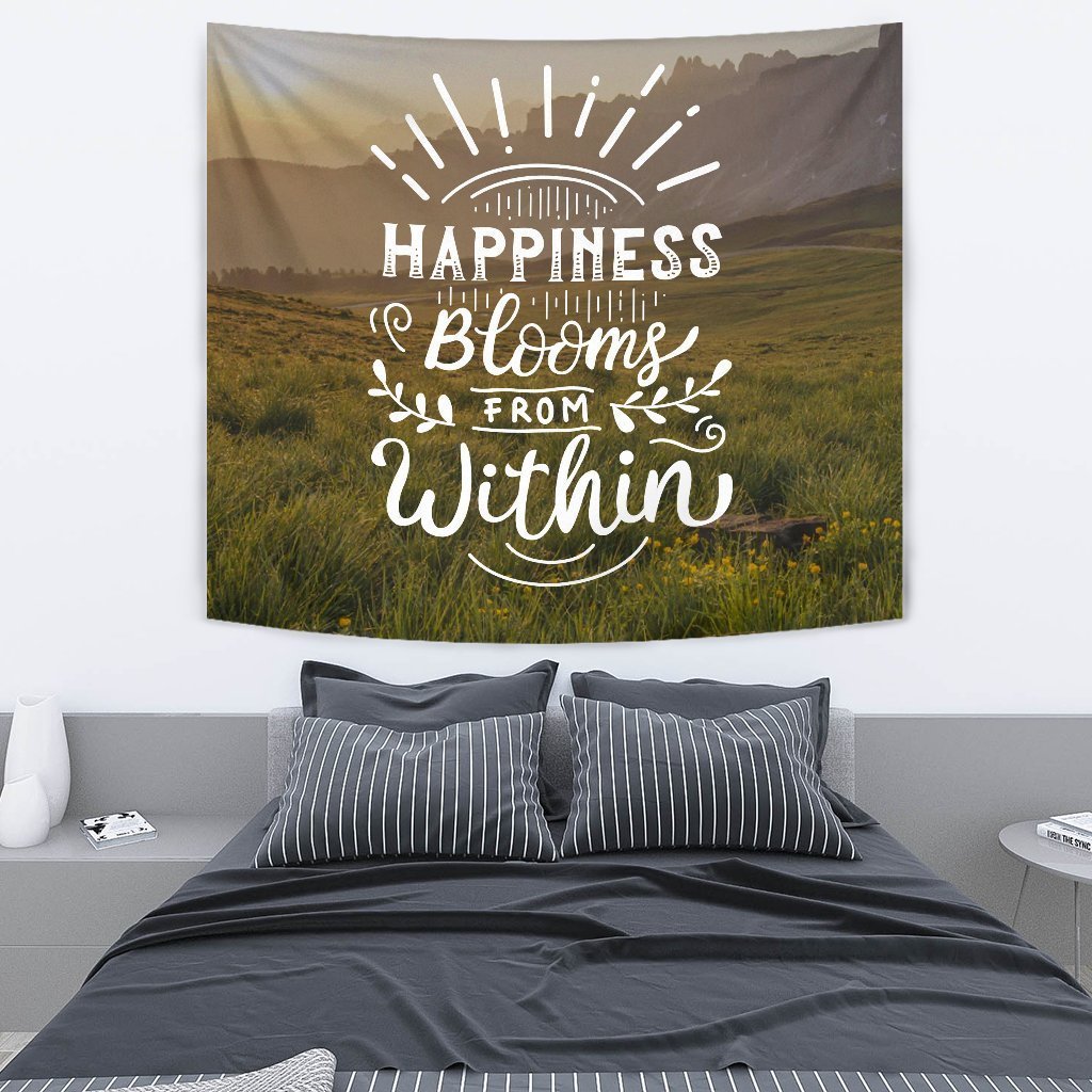 Happiness Blooms from Within Tapestry