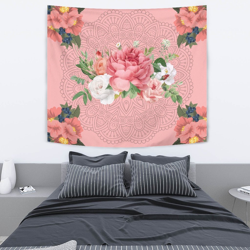 Pink Flowers Tapestry
