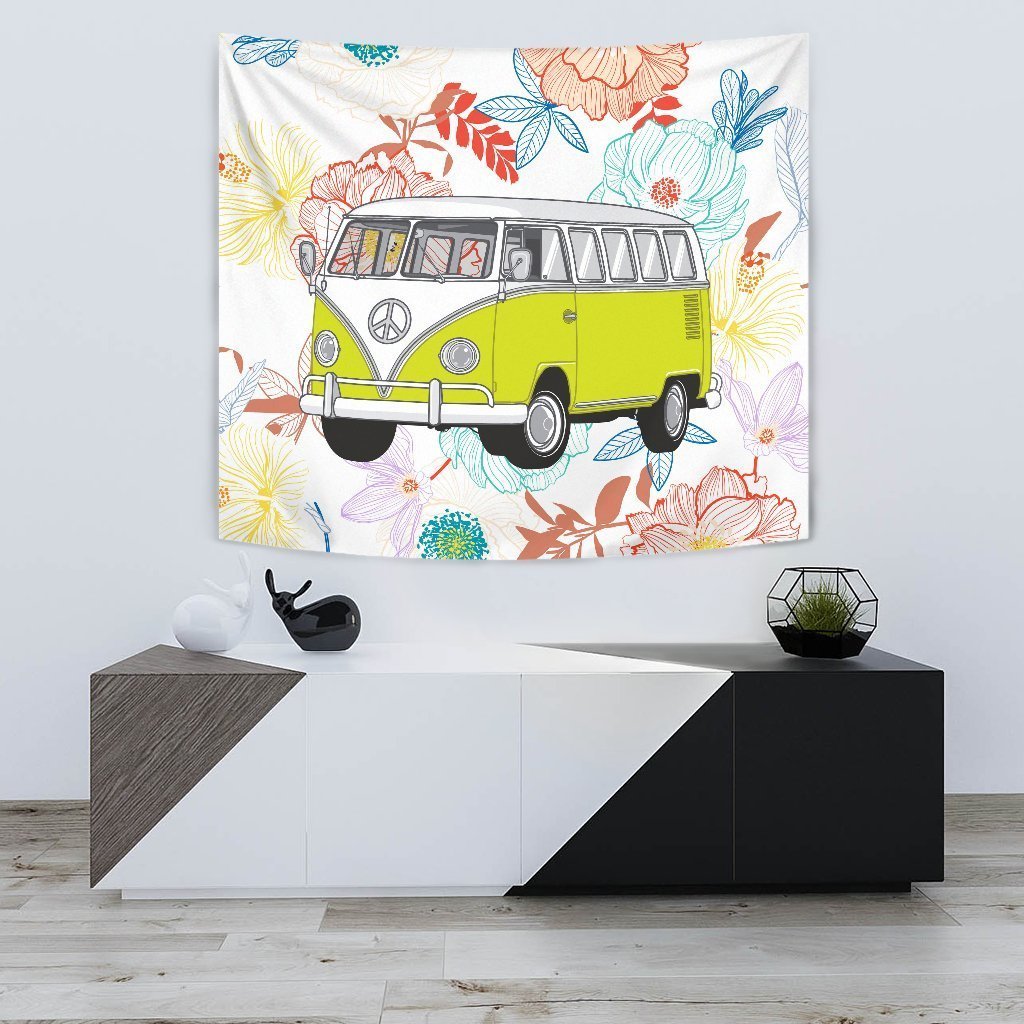 Flower Peace Bus Tapestry