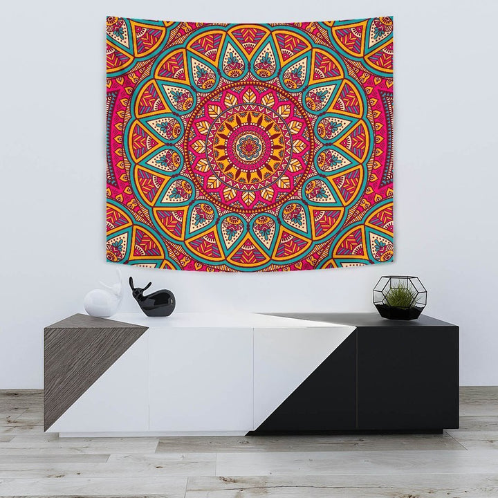 Pink Mandala Tapestry
