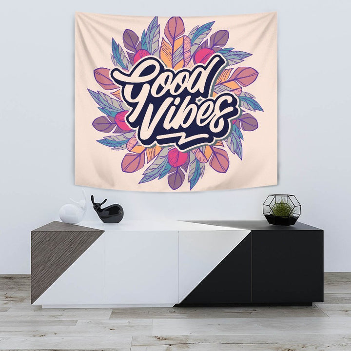 Leaves Good Vibes Tapestry