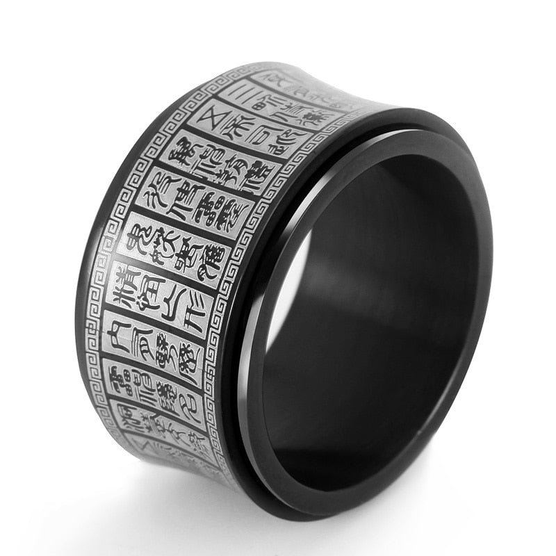 Buddhist Rotating Carved Ring