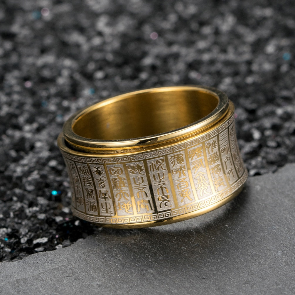Buddhist Rotating Carved Ring