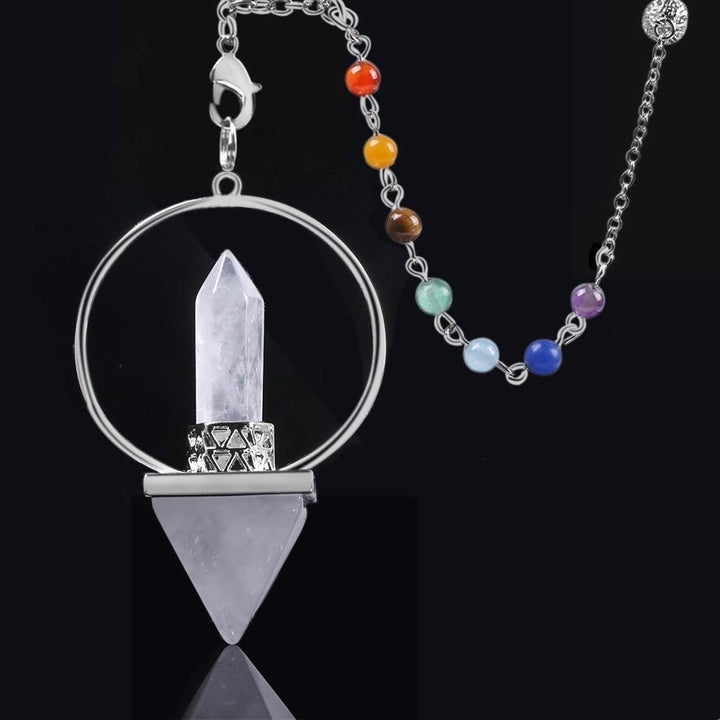 7 Chakra Natural Stone Pendulum Necklace