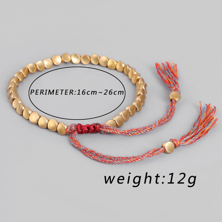 Tibetan Buddhist Braided Copper Beads Lucky Bracelet