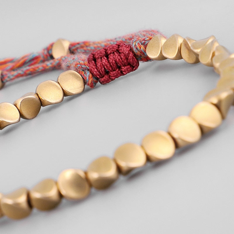 Tibetan Buddhist Braided Copper Beads Lucky Bracelet