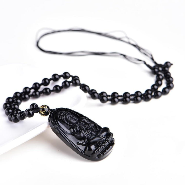 Buddha Lucky Amulet Necklace Enlightenment Buddhism Pendant Buddha Stone Charm Necklace