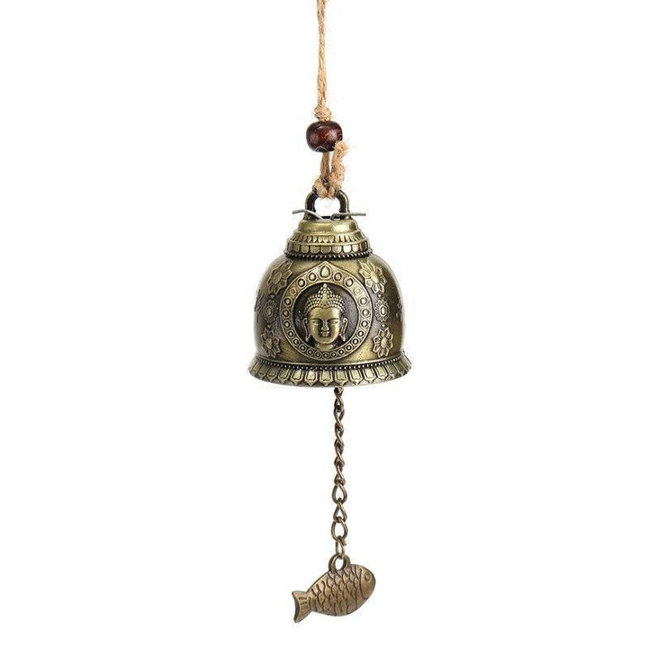 Vintage Buddha Wind Chime With Fish Wind Catcher