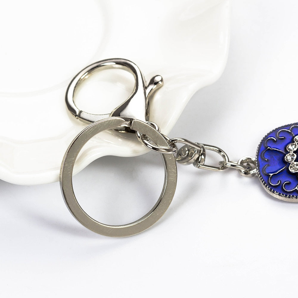 Lucky Eye Hamsa Hand Keychain Evil Eye Protection Blue Amulet Keychain