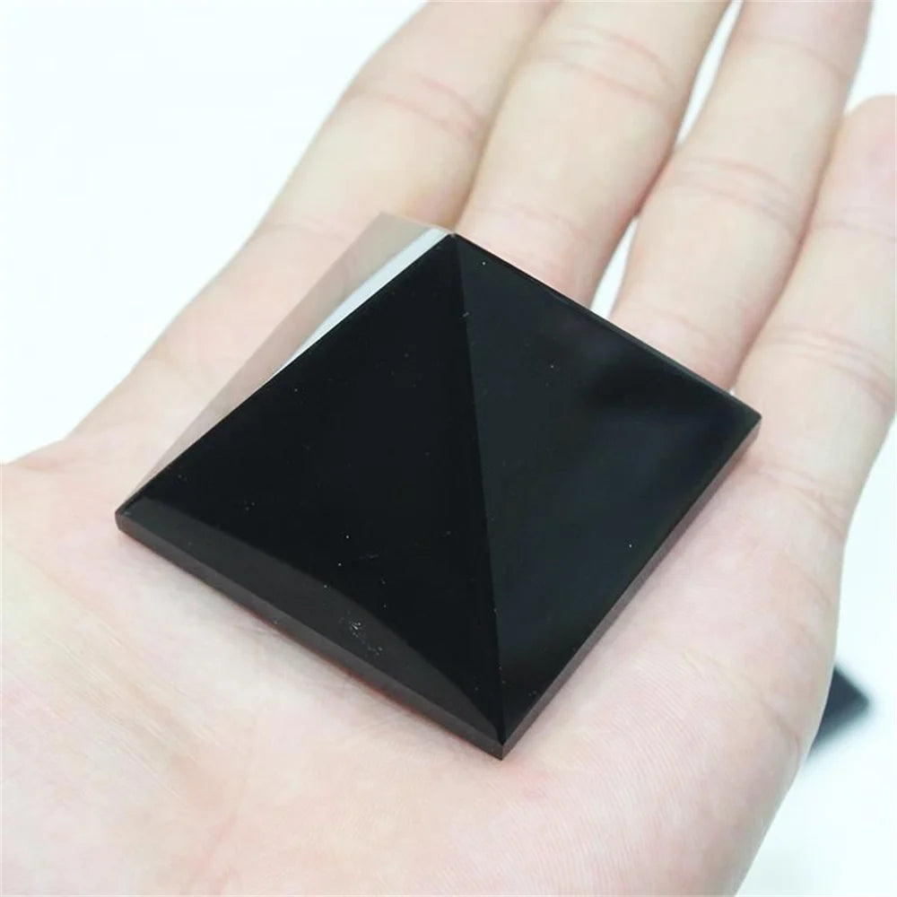 Natural Obsidian Pyramid