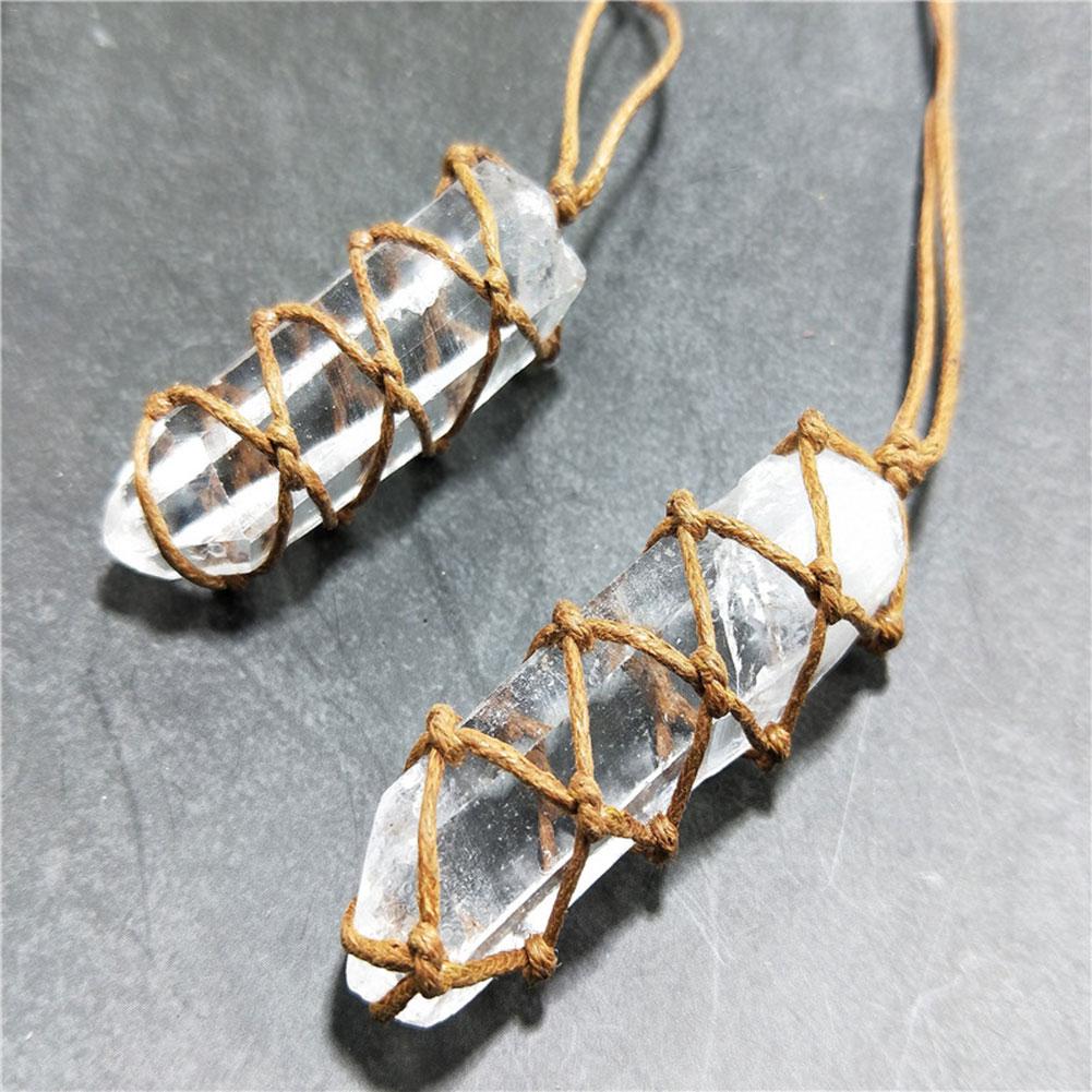 Natural White Amethyst Quartz Crystal Necklace