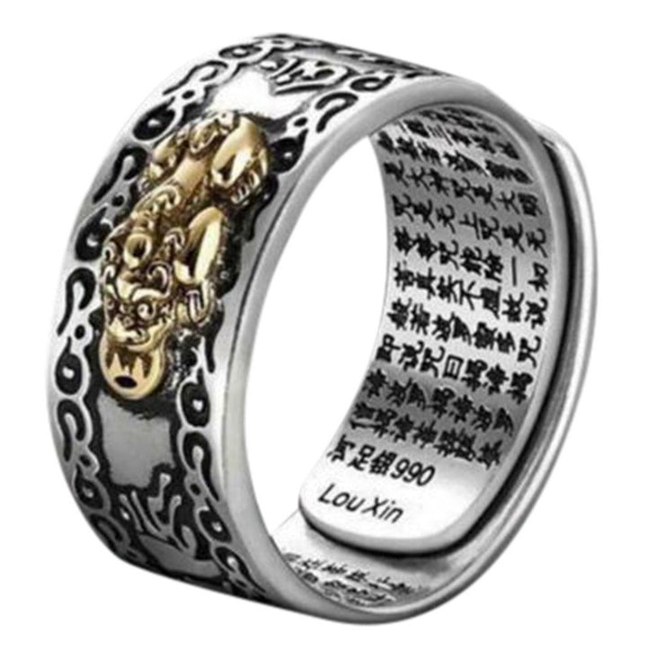 Feng Shui Amulet Pixiu Lucky Ring Pi Yao Chinese Pi Xiu Wealth Ring Good Luck Piyao Charm