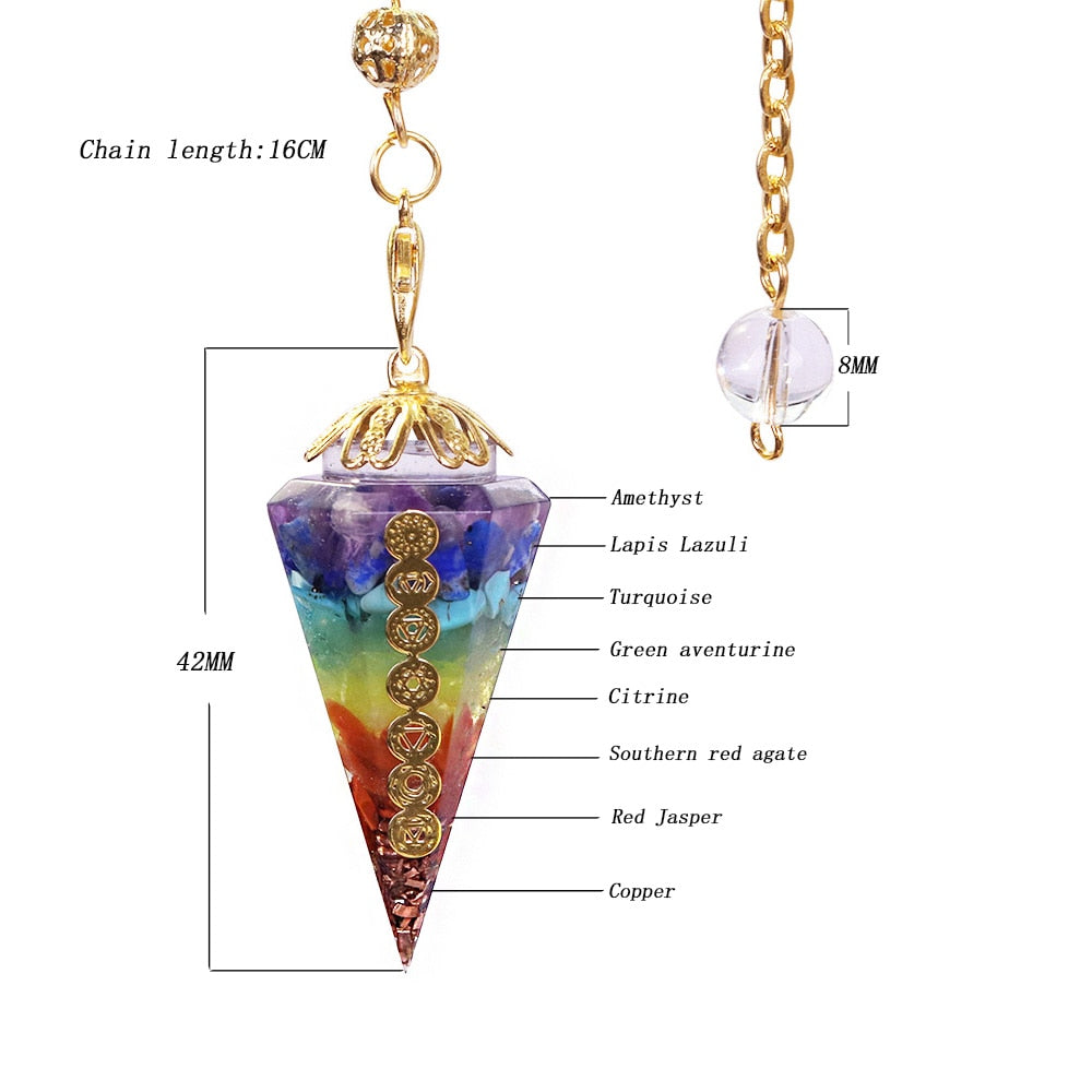 7 Chakra Crystal Energy Meditation Pendulum