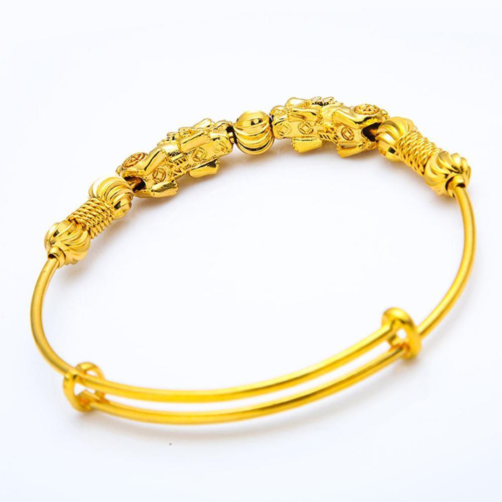 Pixiu Gold Bangle | Wealth Guard