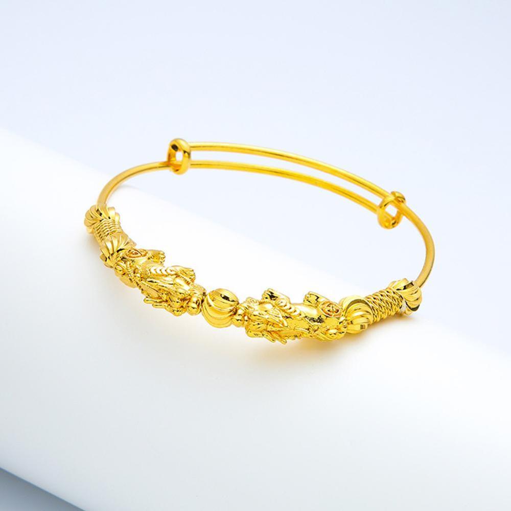Pixiu Gold Bangle | Wealth Guard