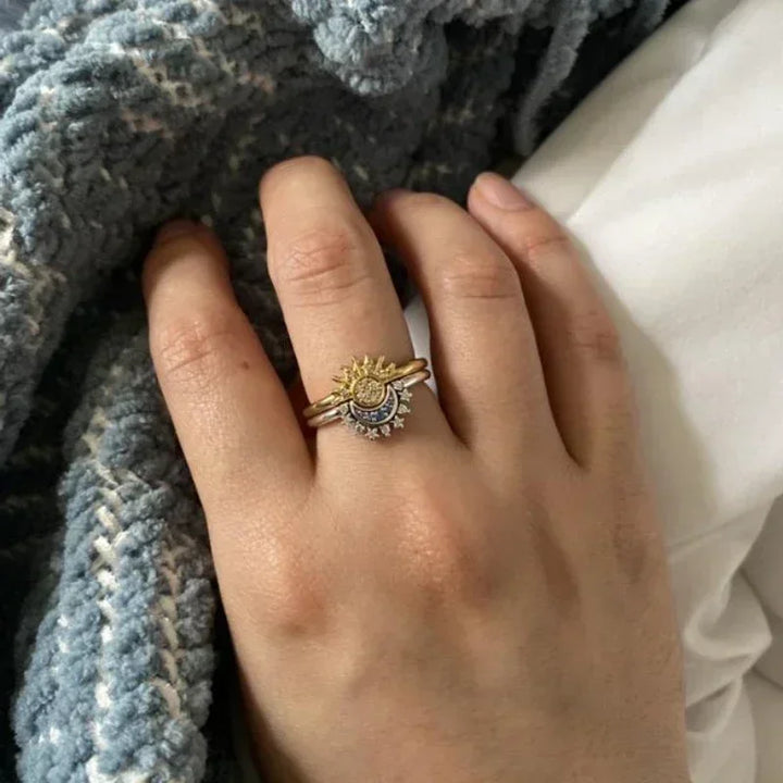 Celestial Moon Sun Stackable Ring