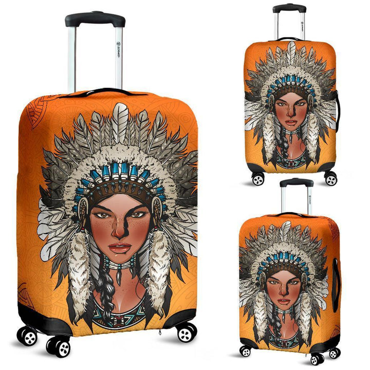 Girl Native American Indian Luggage Cover