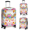 Luggage Covers - Colorful Flowers with Dear Head / Large 27-30 in / 67-76 cm