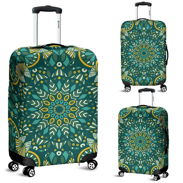 Green Mandala Luggage Cover