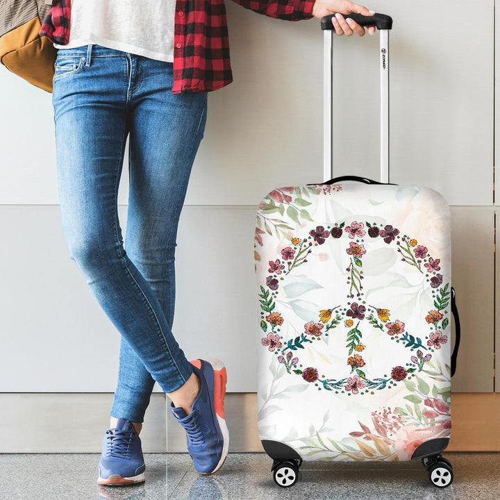 Peace with Flowers Luggage Cover