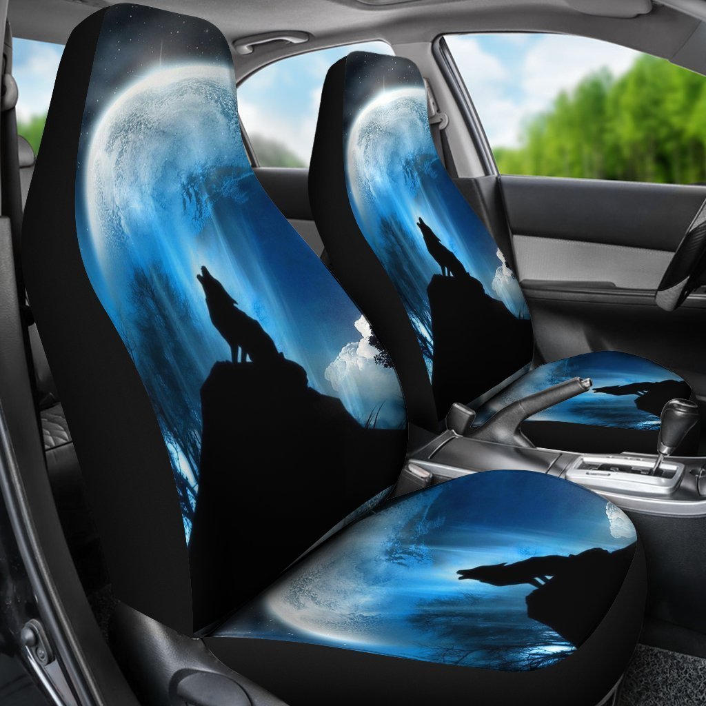 Wolf Howling Car Seat Covers