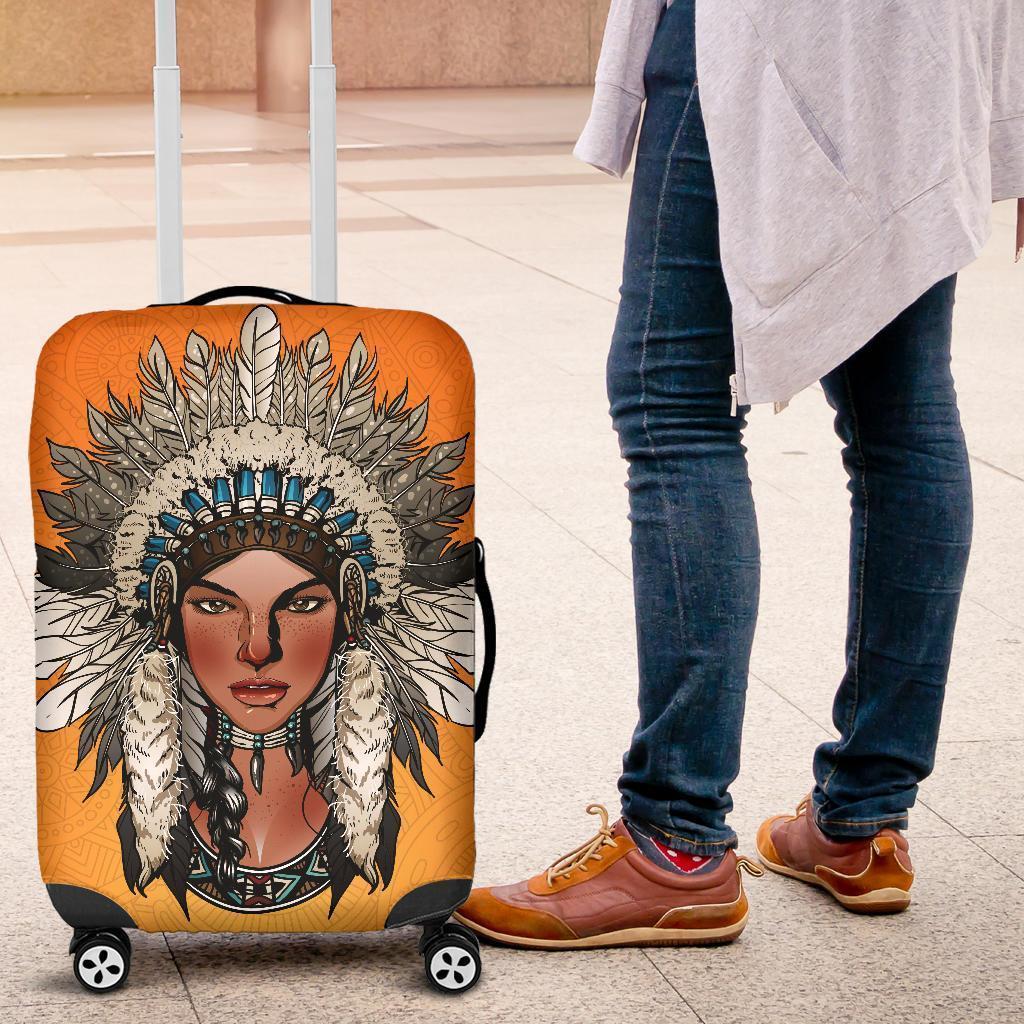 Girl Native American Indian Luggage Cover