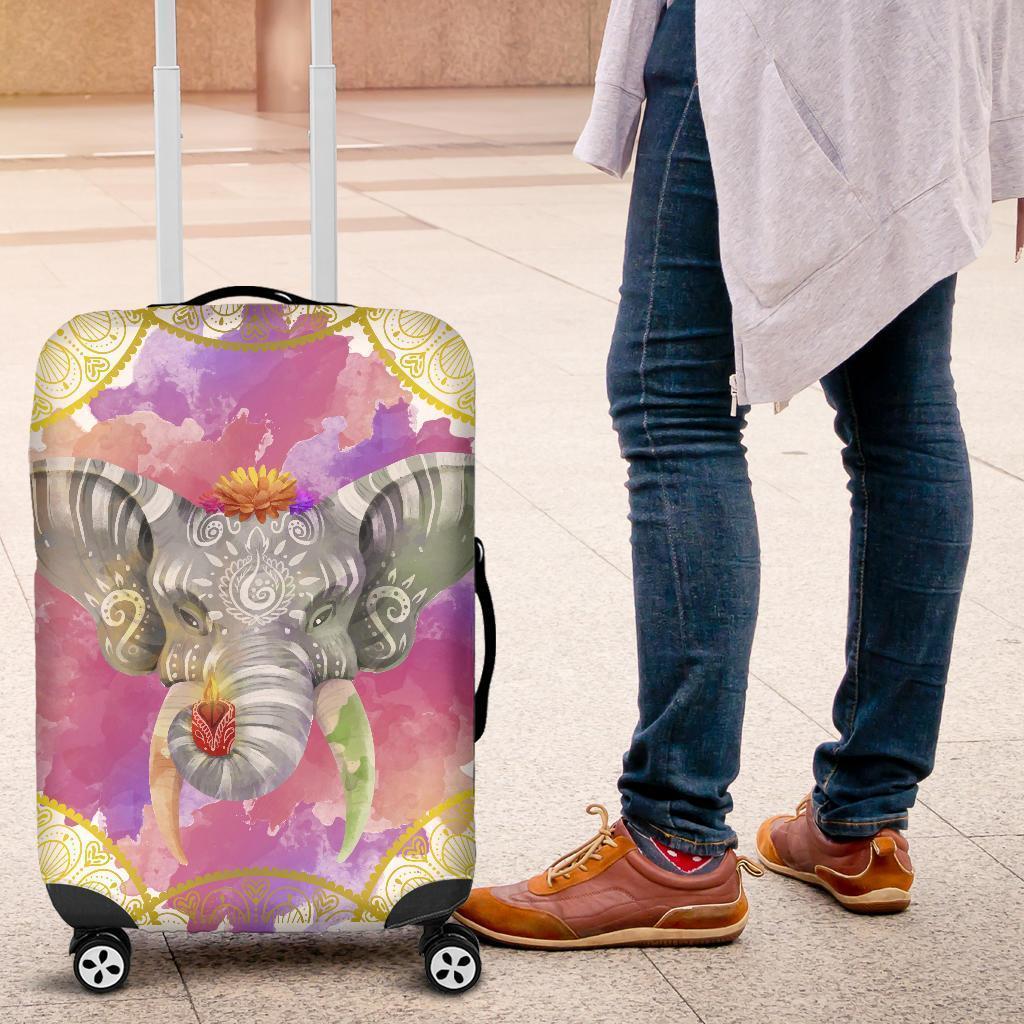 Elephant Colorful Luggage Cover