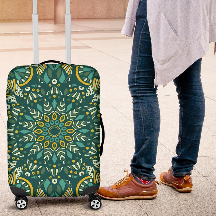 Green Mandala Luggage Cover