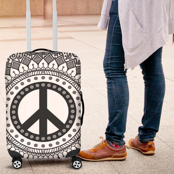 Black and White Peace Luggage Cover